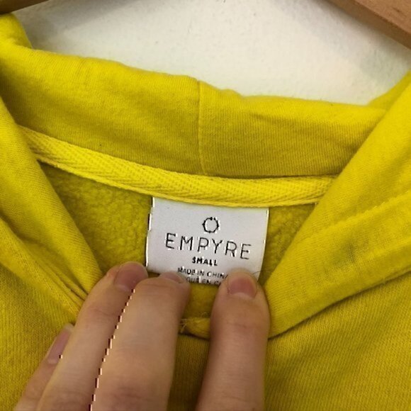 EMPYRE Freida Over You Rose Hoodie Yellow Red Floral Fleece Sweatshirt Small S - Picture 4 of 10